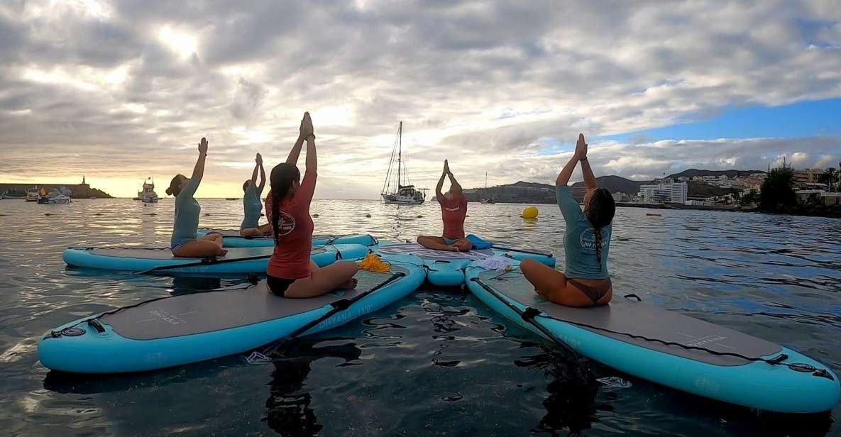 Arguineguín: Stand-up Paddleboard Yoga Class with Instructor - Morning 9:00 AM vs sunset 18:30: pick your mood