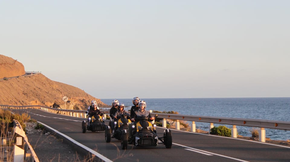 Can-am Ryker moto / buggy / quad Tour: Coast (Maspalomas) - Arguineguín Photo Stop and the Walk-Then-Ride Rhythm